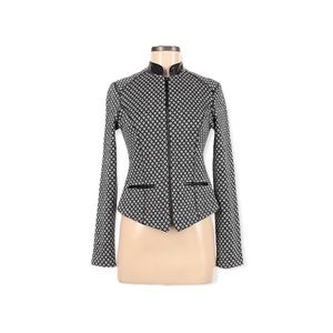 Joseph Ribkoff jacket zipper front leather trim